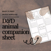 Animal Companion Sheet - resin tabletop miniature front view