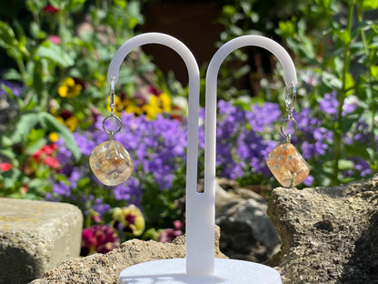 Clear D6 Dice Earrings