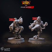 Dwarf Monk Miniature - resin tabletop miniature front view