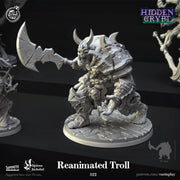 Undead Troll Miniature - resin tabletop miniature front view