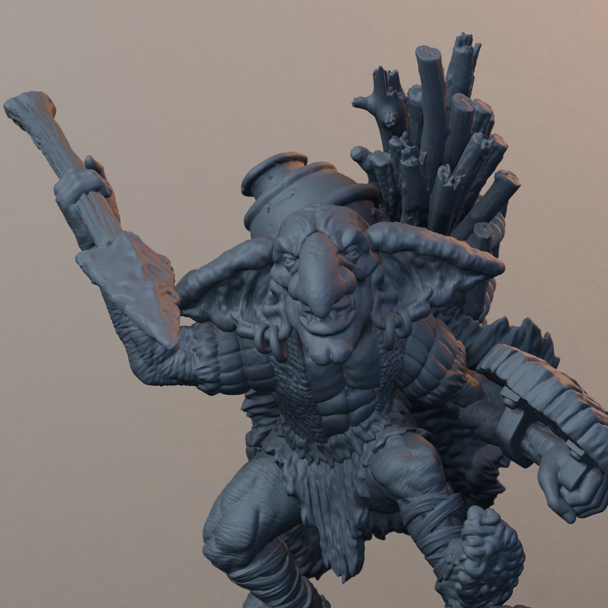 Goblins Fantasy Miniatures - Goblin Spear - detail upper view