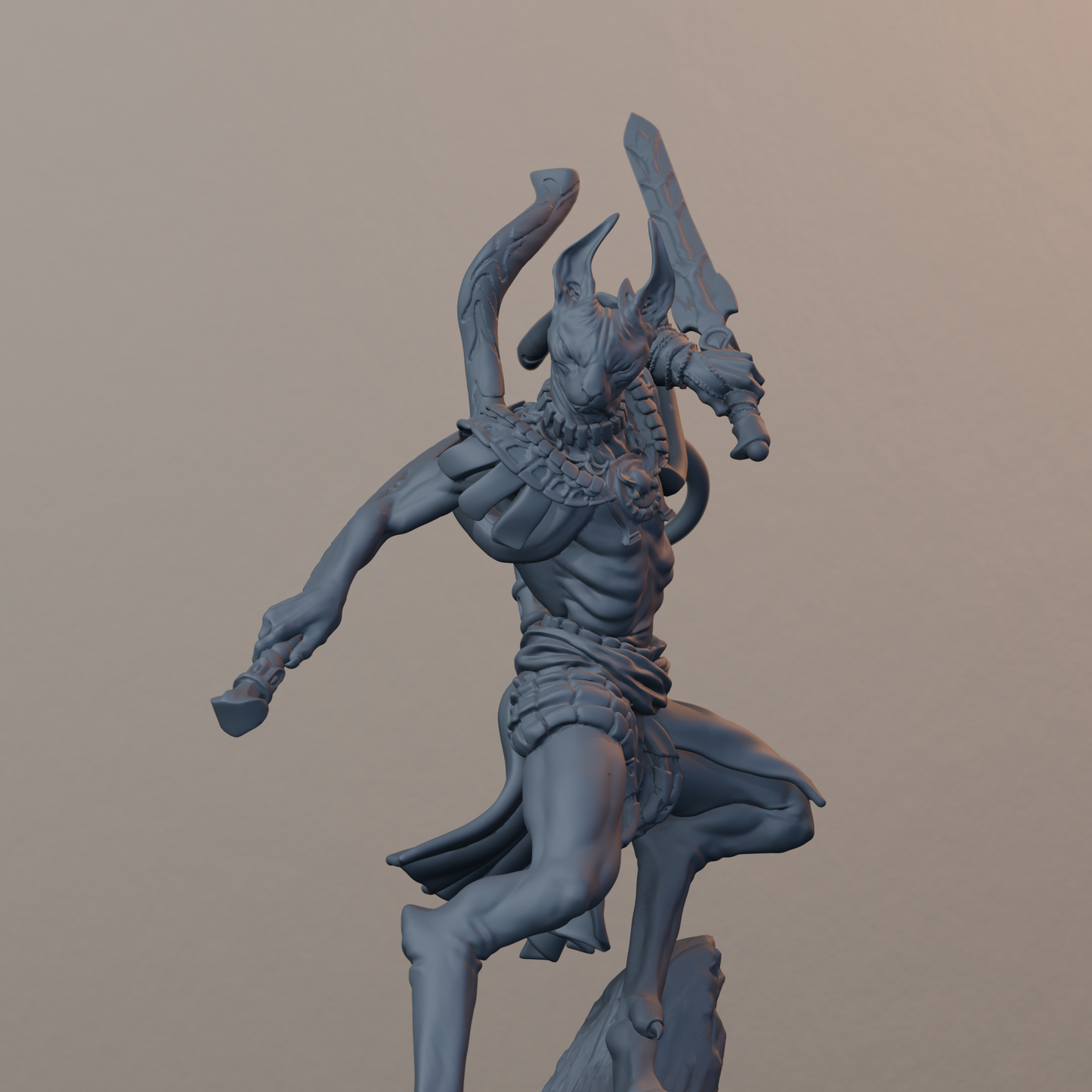 Mau Egyptian Fantasy Miniatures - Mau Pose 03 - detail upper view