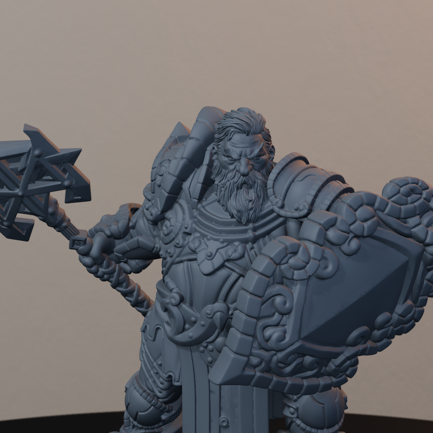 Steelbreaker Warriors Dwarf Miniatures - Steelbreaker Warrior Pose 04 - detail upper view