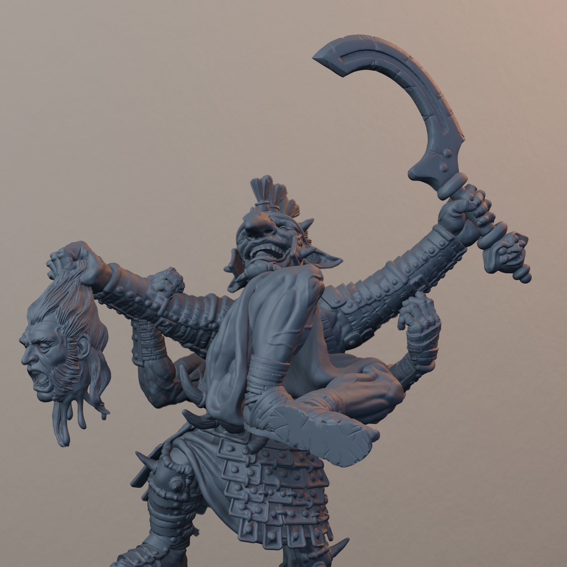 Boncesnagga The Pit Fighter Orc Miniatures - Boncesnagga - The Pit Fighter - detail upper view