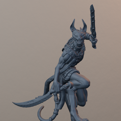 Mau Egyptian Fantasy Miniatures - Mau Pose 02 - detail upper view