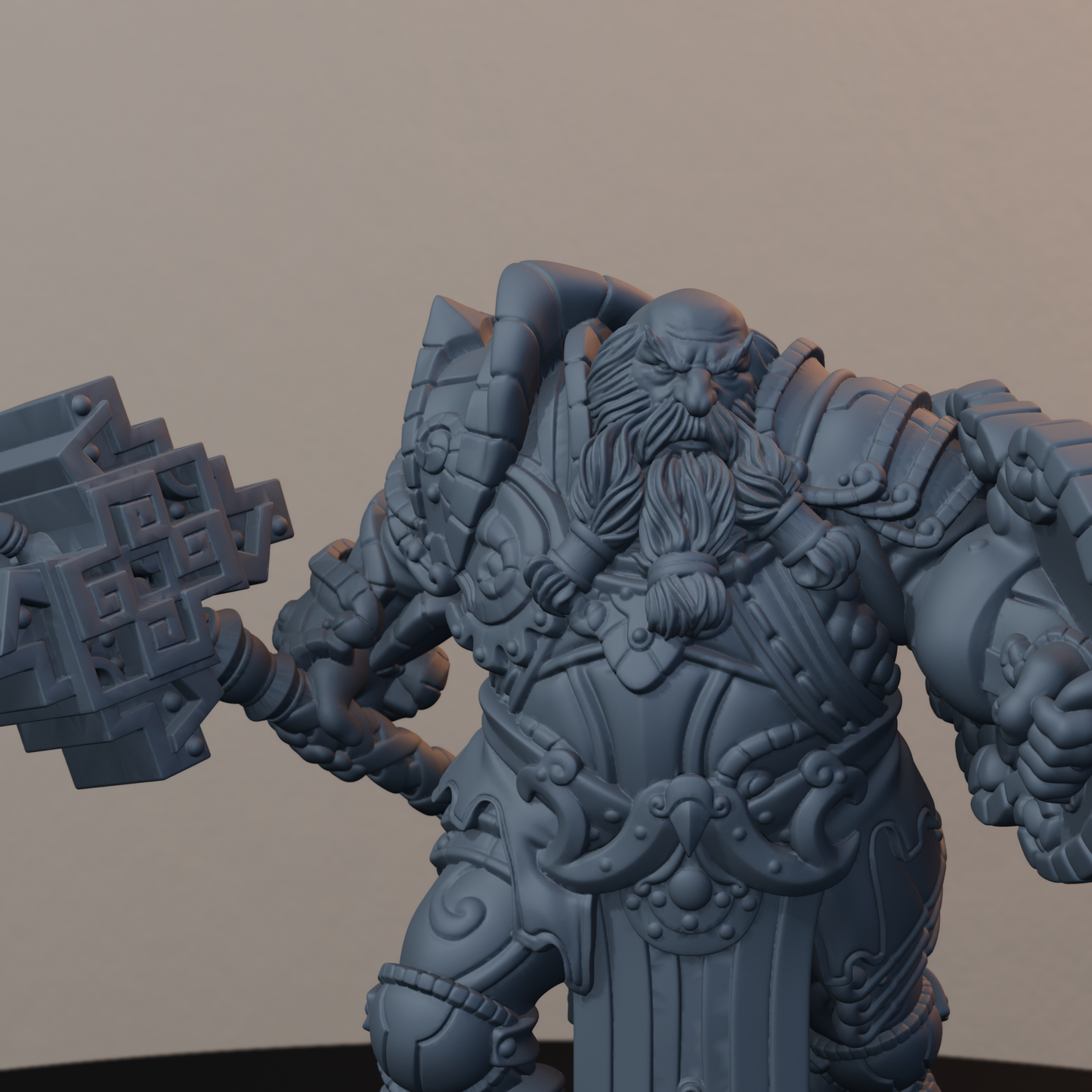 Steelbreaker Warriors Dwarf Miniatures - Steelbreaker Warrior Pose 02 - detail upper view