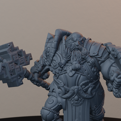 Steelbreaker Warriors Dwarf Miniatures - Steelbreaker Warrior Pose 02 - detail upper view