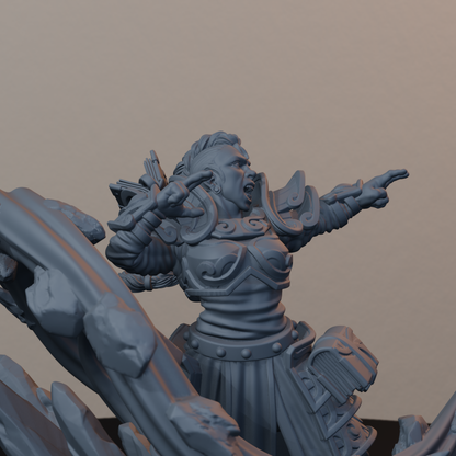 Geomancers Dwarf Miniatures - Geomancer Female Pose 01 - detail upper view