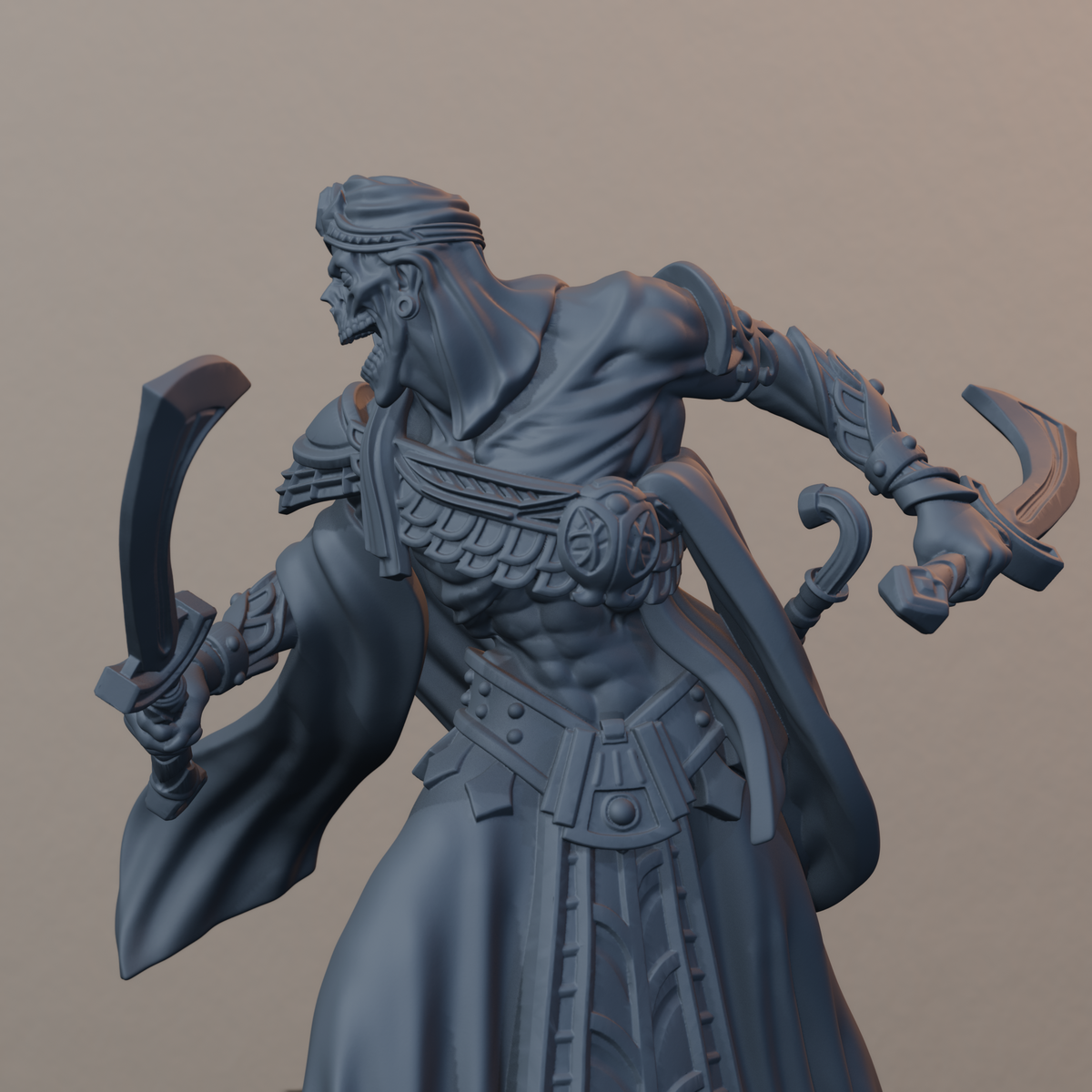 Sandmancer Aristocrats Egyptian Fantasy Miniatures - Sandmancer Aristocrat Pose 04 - detail upper view