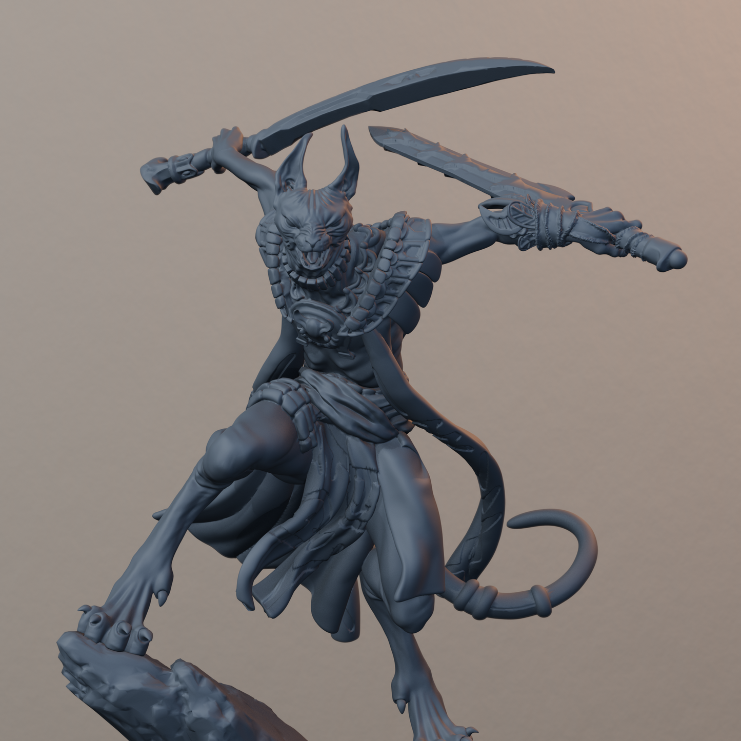 Mau Egyptian Fantasy Miniatures - Mau Pose 01 - detail upper view
