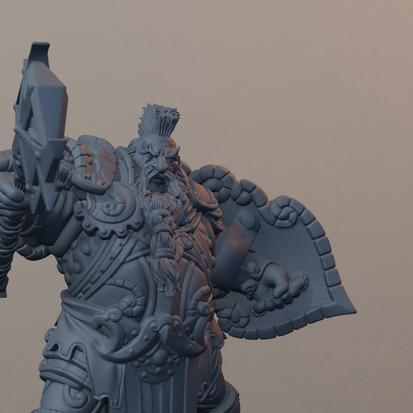 Steelbreaker Warriors Dwarf Miniatures - Steelbreaker Warrior Pose 05 - detail upper view