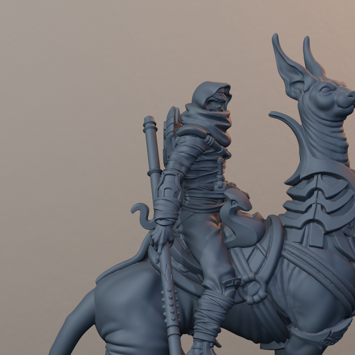 Salahari Riders Egyptian Fantasy Miniatures - Salahari Rider Pose 03 - detail upper view