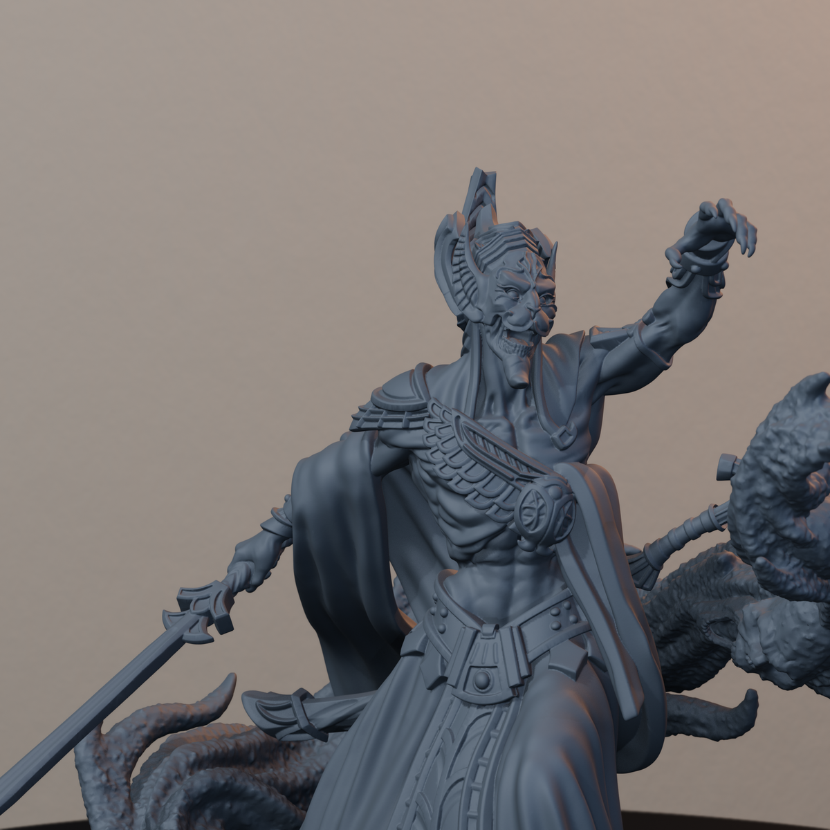 Sandmancer Aristocrats Egyptian Fantasy Miniatures - Sandmancer Aristocrat Pose 01 - detail upper view