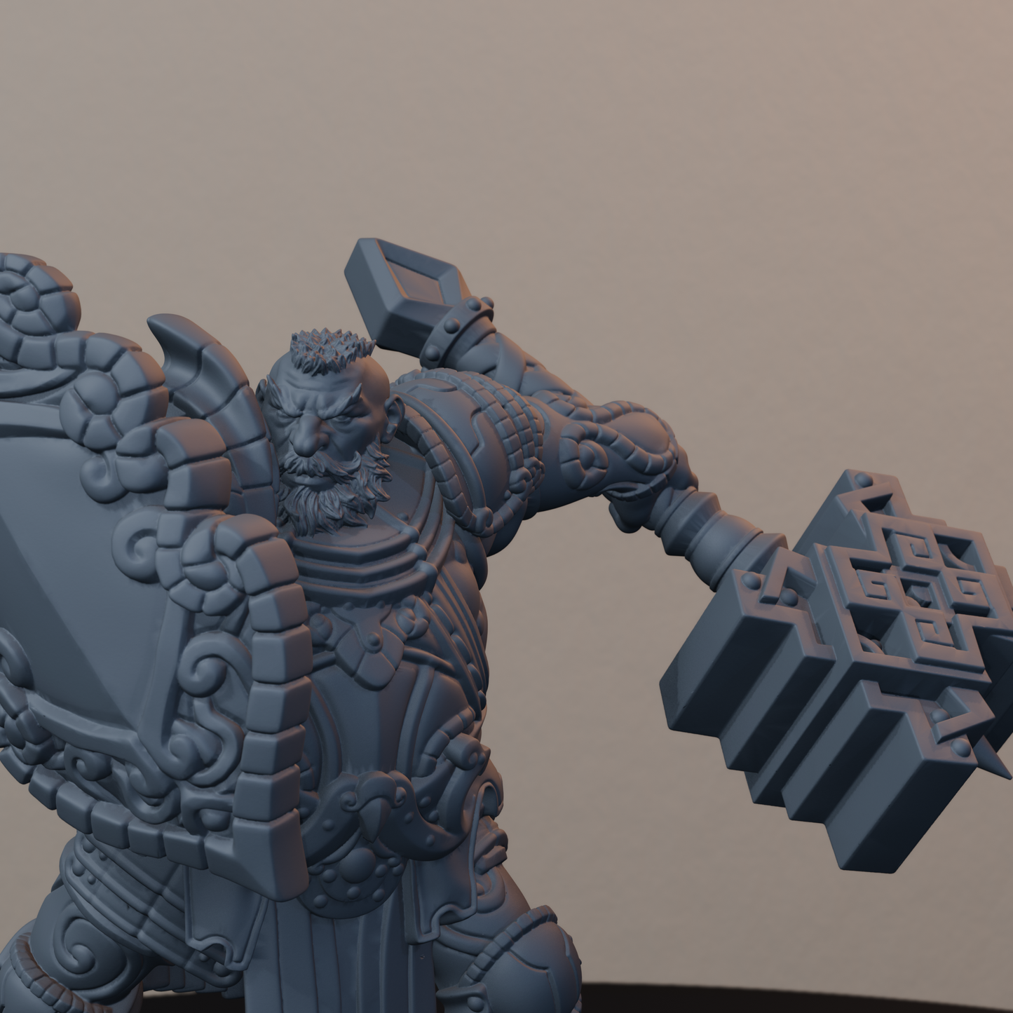 Steelbreaker Warriors Dwarf Miniatures - Steelbreaker Warrior Pose 03 - detail upper view