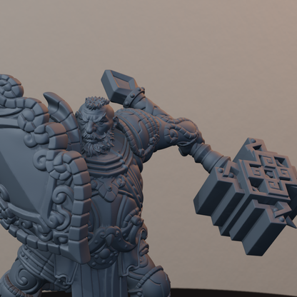 Steelbreaker Warriors Dwarf Miniatures - Steelbreaker Warrior Pose 03 - detail upper view
