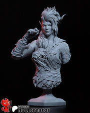 Karlach Bust - Baldur's Gate 3 - resin tabletop miniature front view