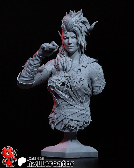 Karlach Bust Resin Miniature Figurine | BG3 | Baldurs Gate 3 | Game Character Gift for Him Her Birthday Gift Christmas Anime