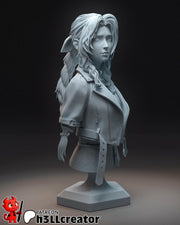Aerith Bust - Final Fantasy VII - resin tabletop miniature front view