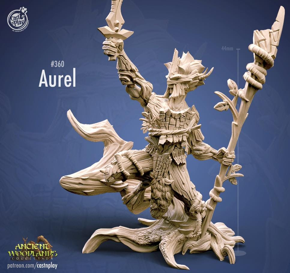 Wood Elf Druid Miniature - Alternate view 2