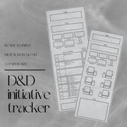 Fillable Initiative Tracker Cards - digital download preview