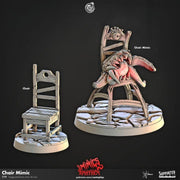 Chair Mimic Miniature - resin tabletop miniature front view