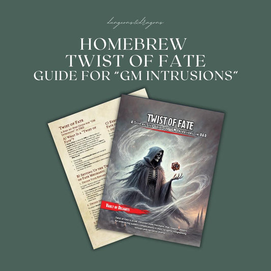 Twist of Fate Homebrew Cheat Sheet