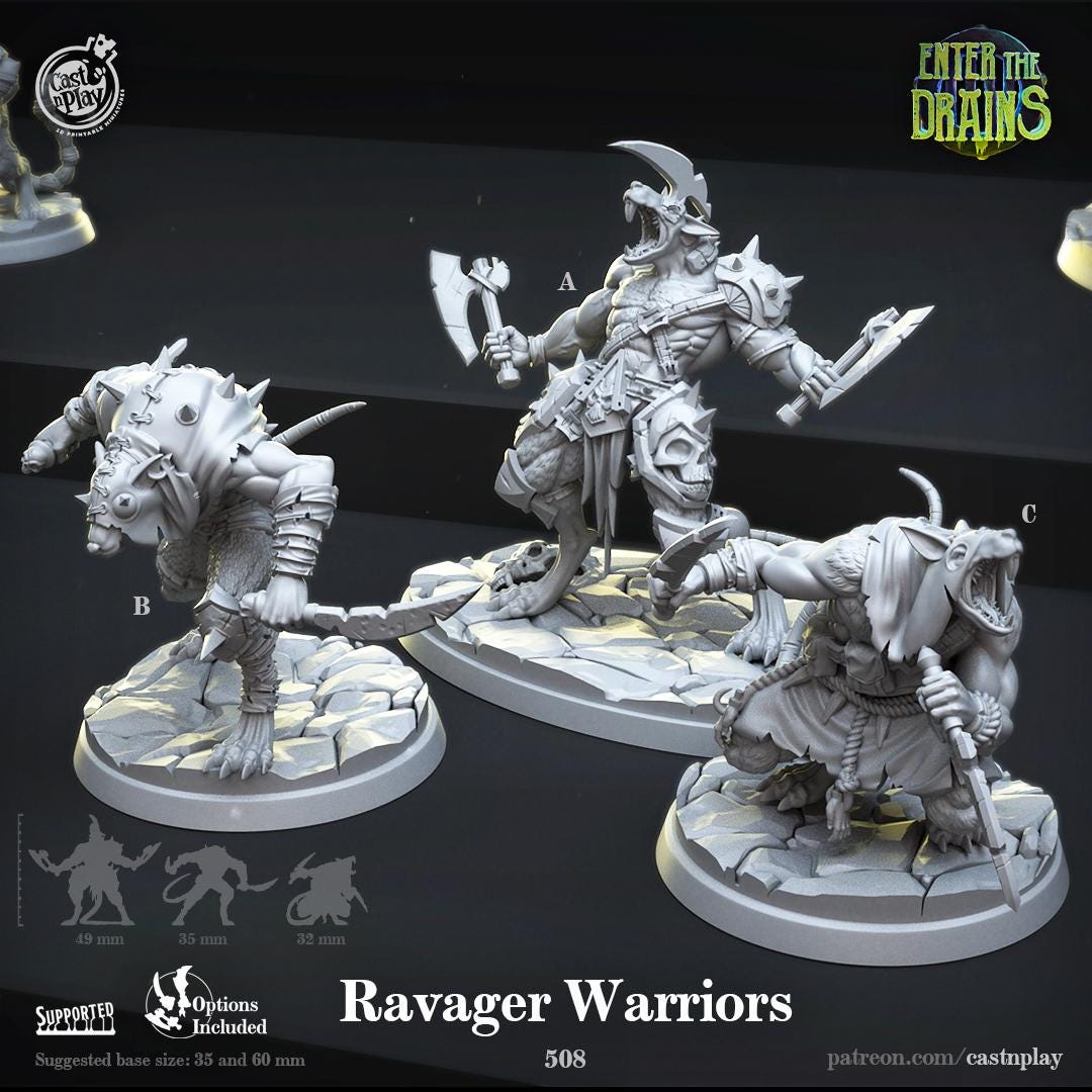 Ratfolk Barbarian Miniature