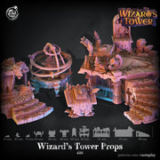 Wizards Tower Props Terrain Set - resin tabletop miniature front view