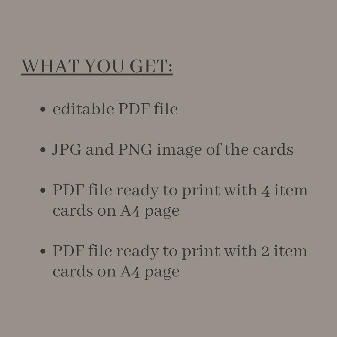 Fillable Item Cards - Alternate view 2