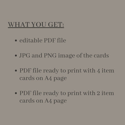Fillable Item Cards - Alternate view 2