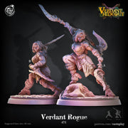 Female Rogue Miniature - resin tabletop miniature front view