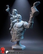 Grog and Pike The Legend of Vox Machina Bust - resin tabletop miniature front view