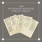 Dungeon Master Cheat Sheet - digital download preview