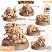 Persian Cat Animal Companion Miniature - resin tabletop miniature front view