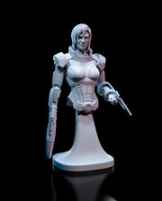 Commander Shepard female Bust - Mass Effect - resin tabletop miniature front view