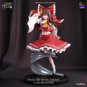 Reimu Hakurei Touhou Project Figure - resin tabletop miniature front view