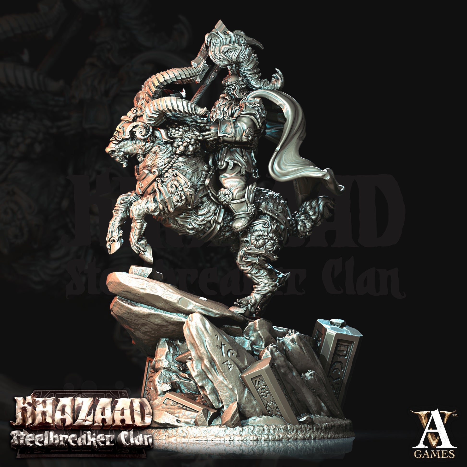 Steelbreaker Warriors Ram Riders Dwarf Miniatures