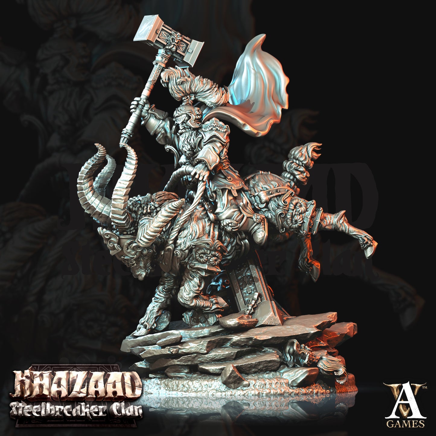 Steelbreaker Warriors Ram Riders Dwarf Miniatures alternate view 4