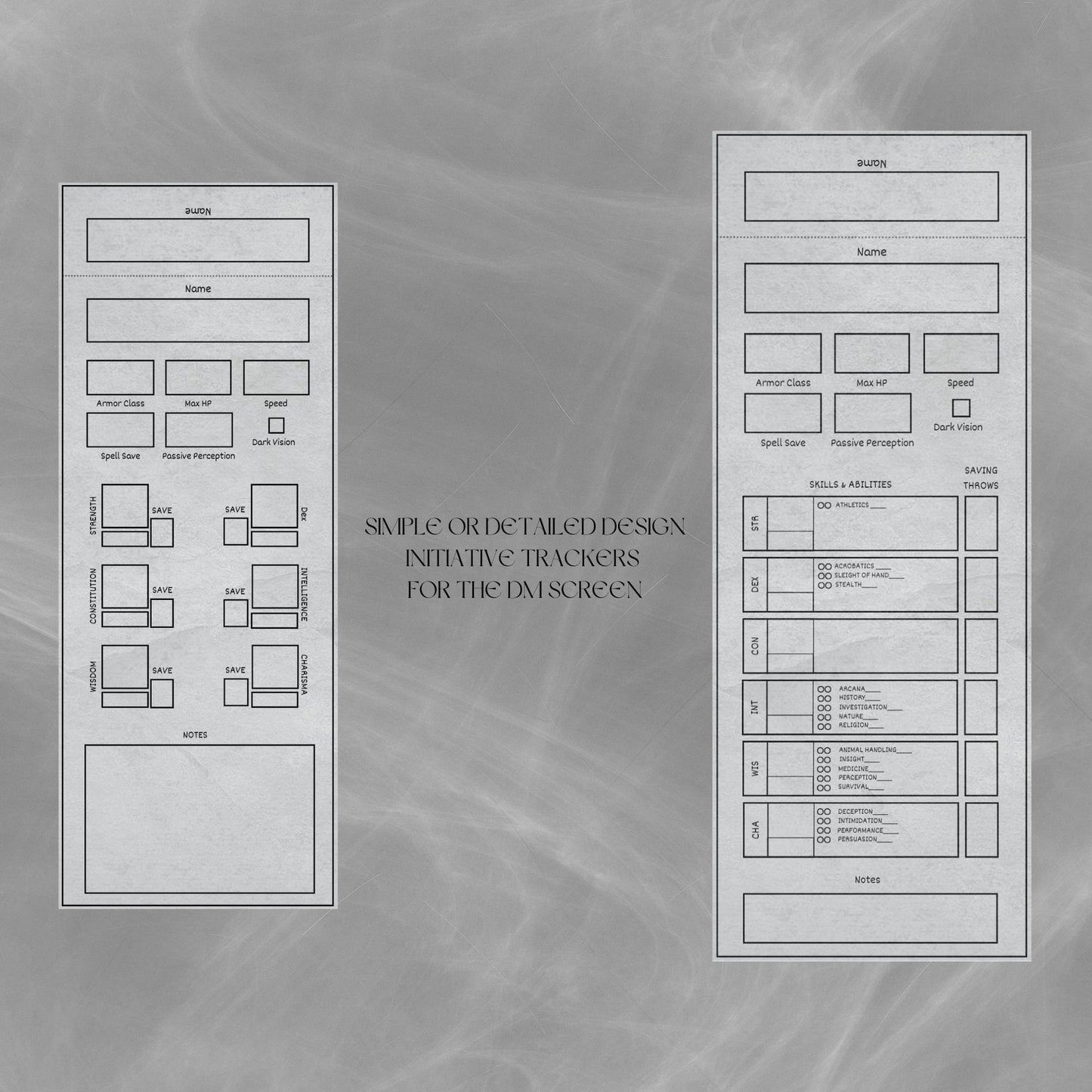 Fillable Initiative Tracker Cards - Alternate view 2