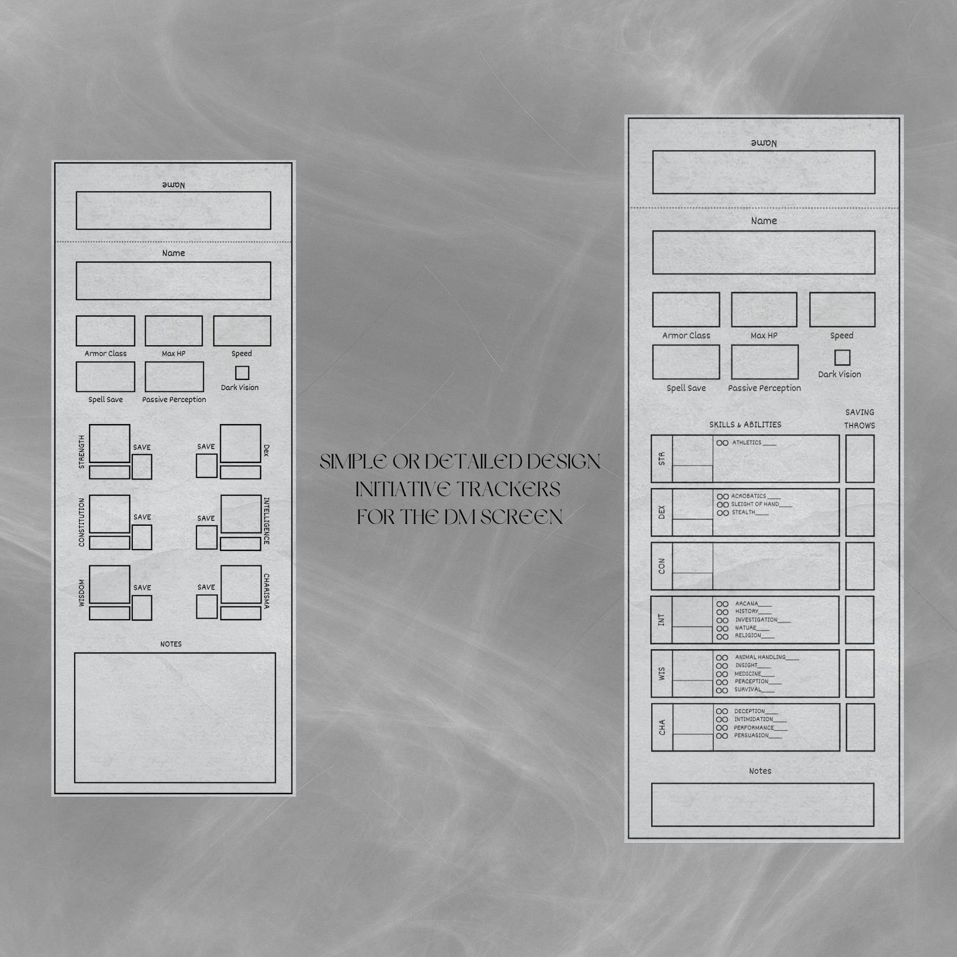 Fillable Initiative Tracker Cards - Alternate view 2
