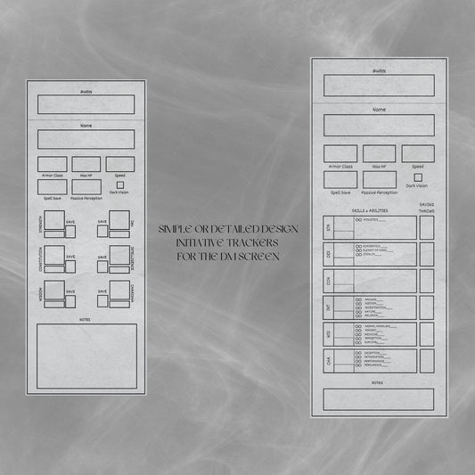 Fillable Initiative Tracker Cards - Alternate view 2