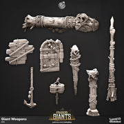 Kragger's Giants Collection Weapons Set Terrain - resin tabletop miniature front view