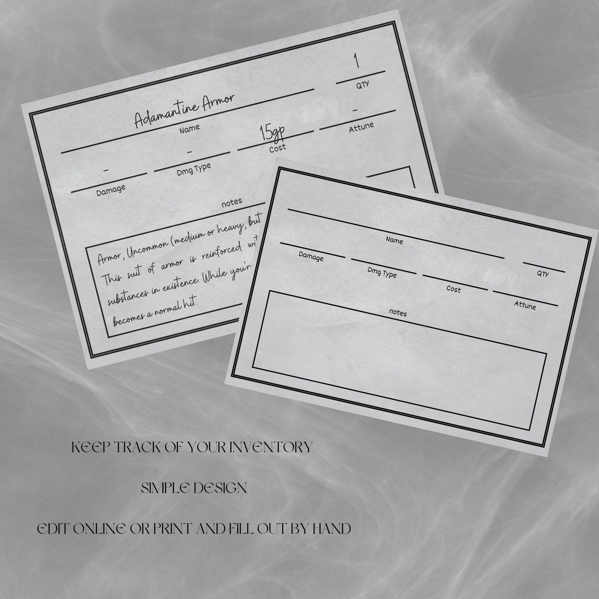 Fillable Item Cards - Alternate view 2