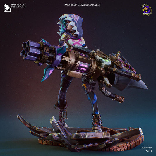 Jinx Franctured Resin Miniature Figurine Game Character League of Legends Arcane Gift for Him Her Birthday Gift Anime