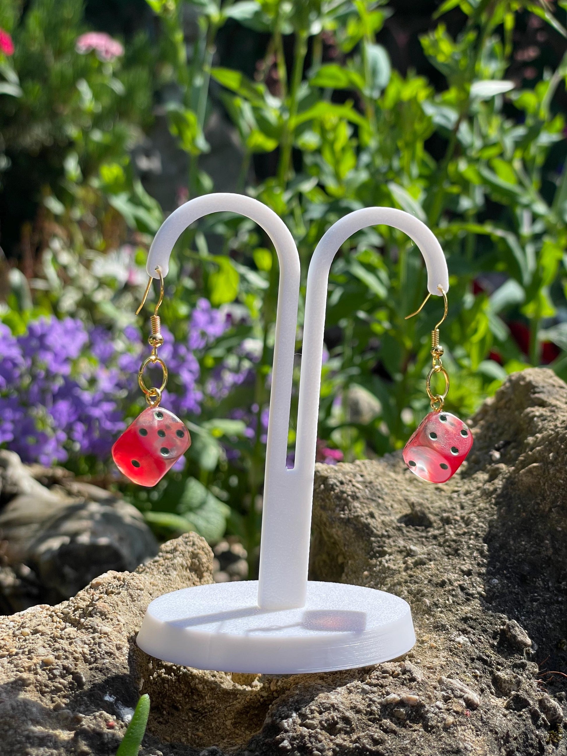 Red D6 Dice Earrings - Alternate view 6