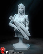 Ashley Williams Bust - Mass Effect - resin tabletop miniature front view