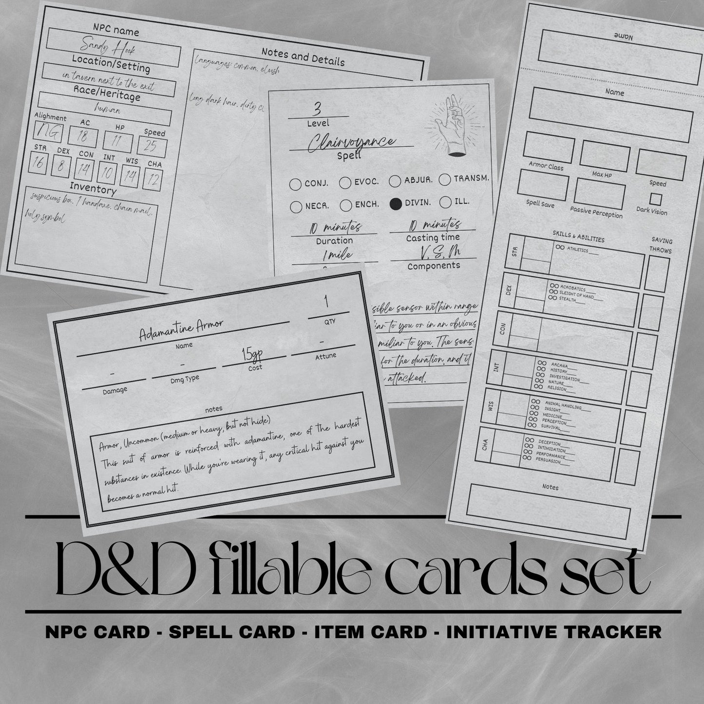 Fillable Cards Set
