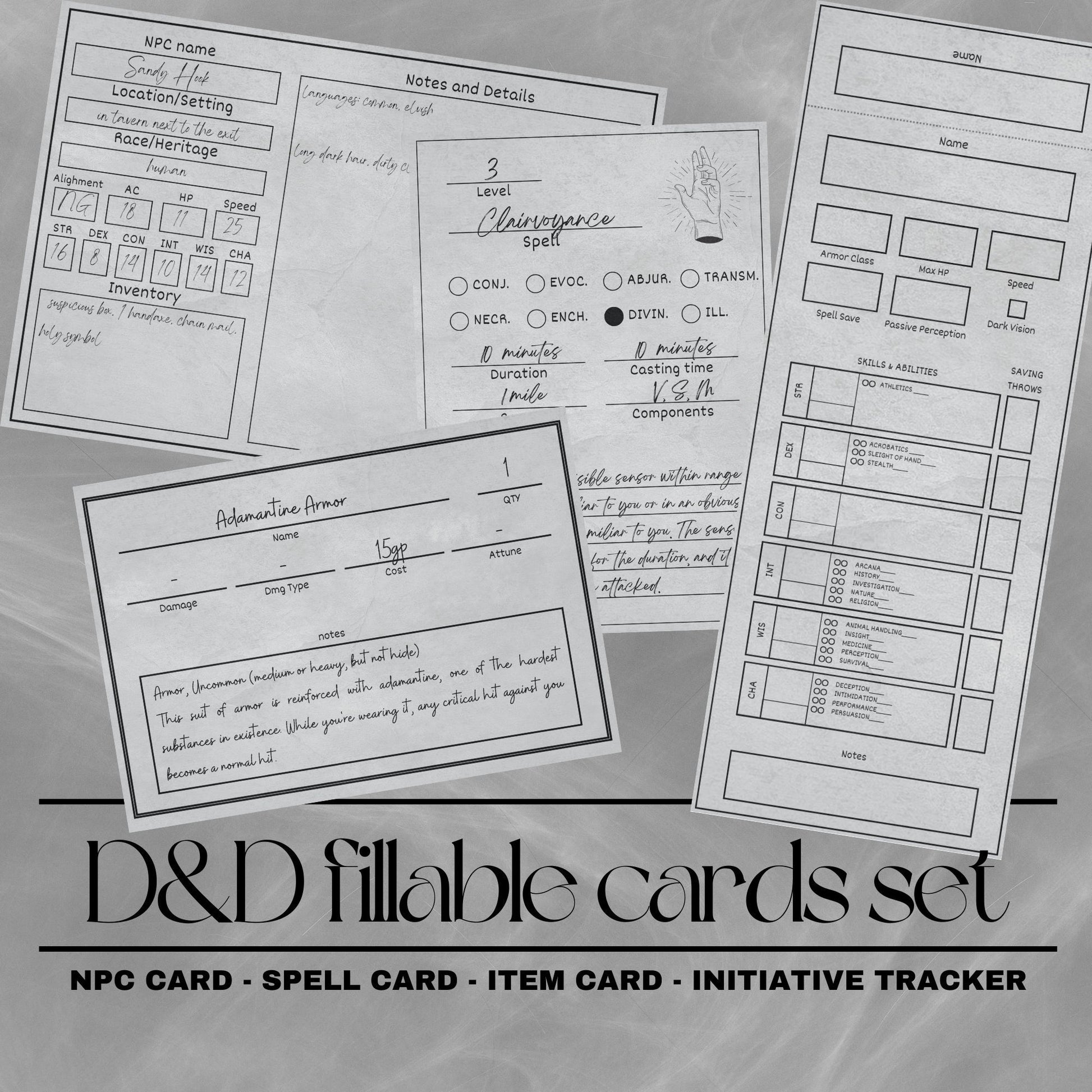 Fillable Cards Set
