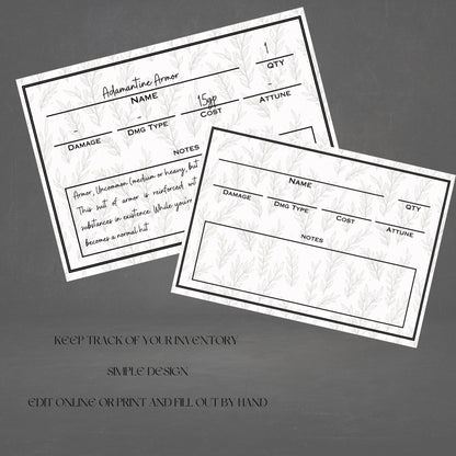 Fillable Item Cards - Alternate view 2