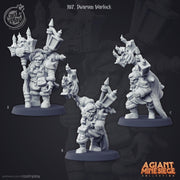 Dwarf Warlock Miniature - resin tabletop miniature front view